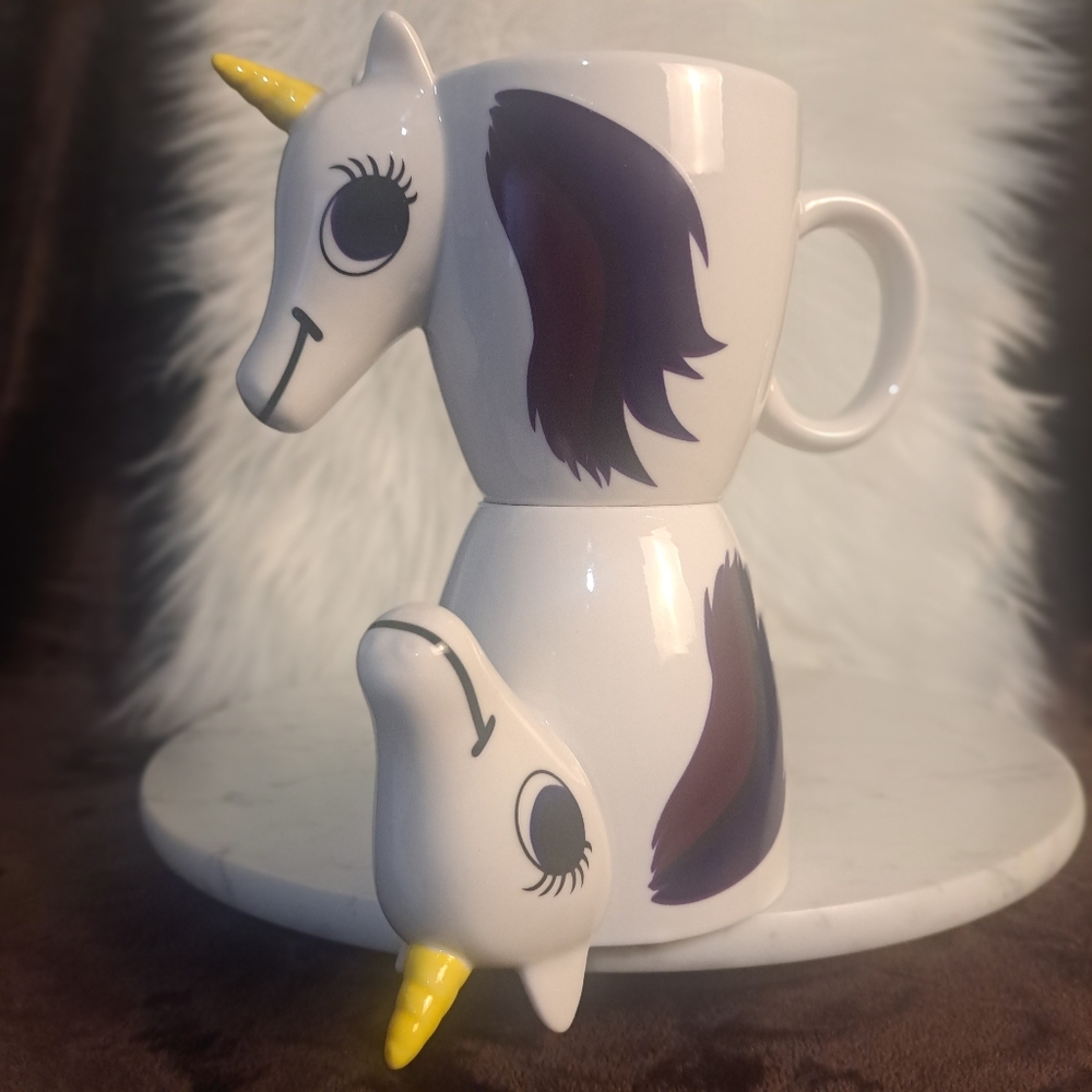 3D Unicorn Color Changing Heat Sensitive Magic Cup Mug Mythical Fantasy NWT X 2